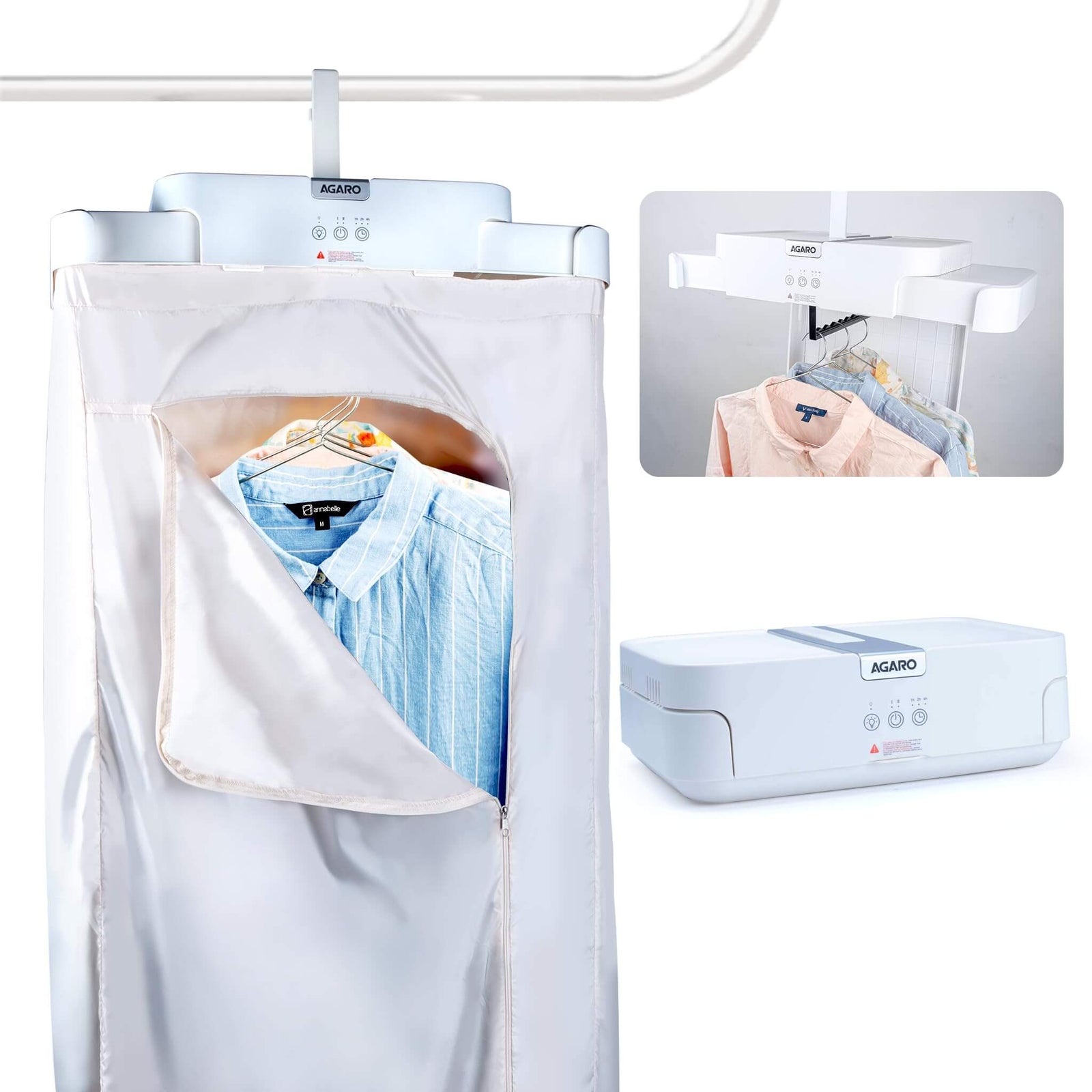 AGARO Regal beige portable clothes dryer with 103L capacity and hanger system