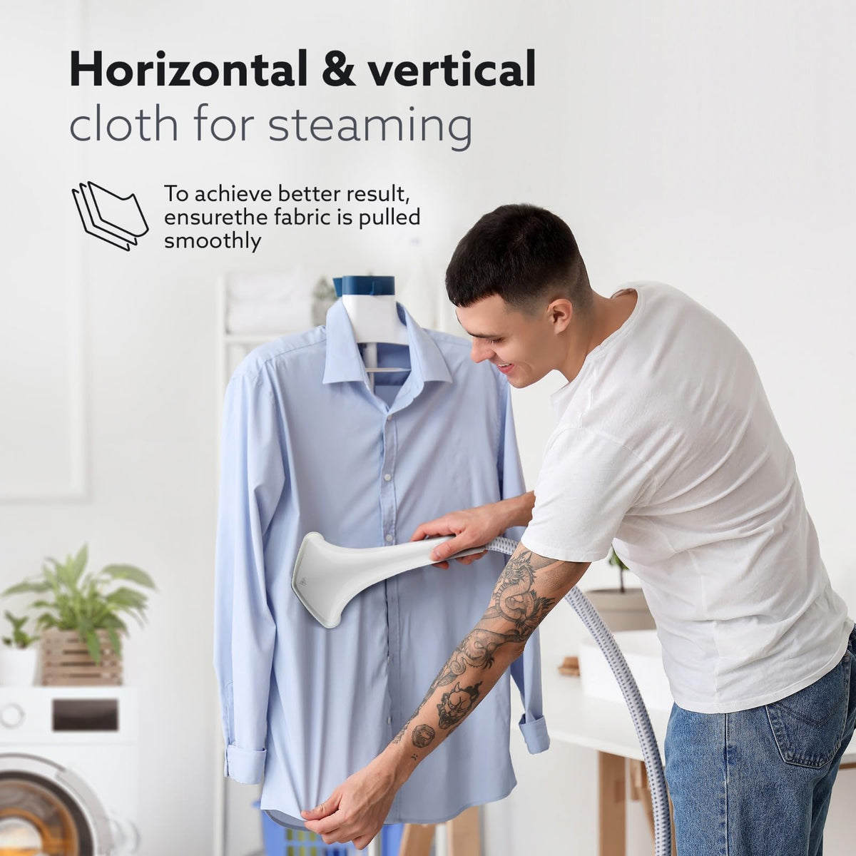 AGARO Grand 2000W Standing Garment Steamer with Adjustable Iron Board, 1.8L Water Tank, Fast Steaming - White