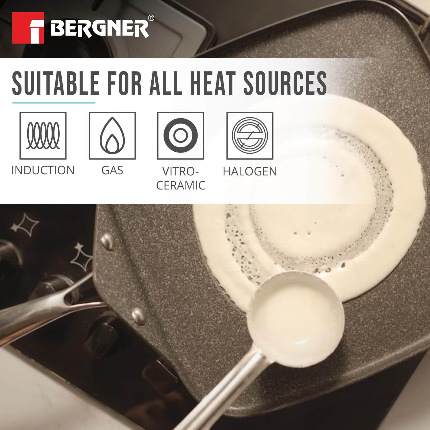 BERGNER Multi Tawa with Ergonomic Handle Design and Even Heat Distribution