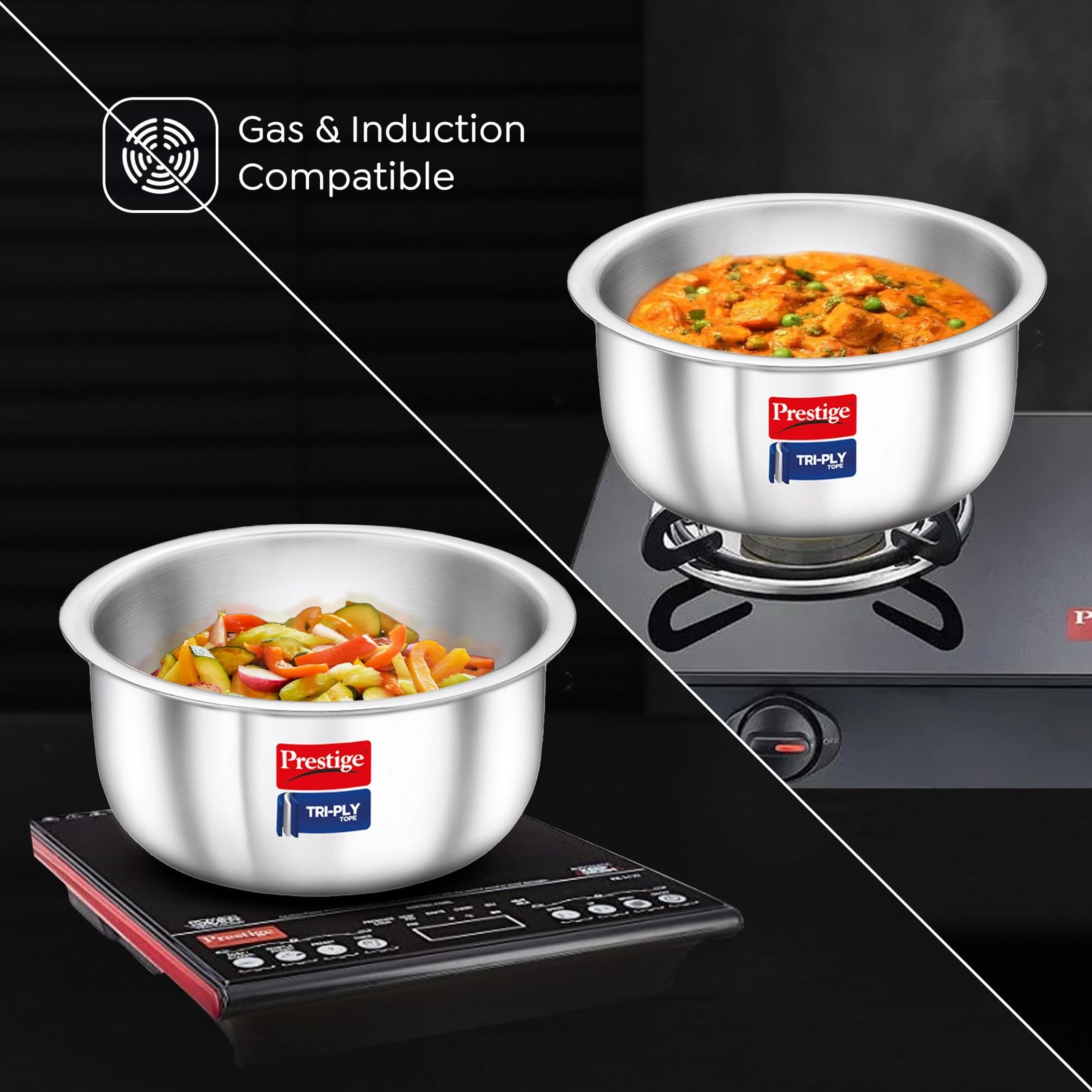 Prestige professional-grade stainless steel tope set with 5-year warranty for daily cooking