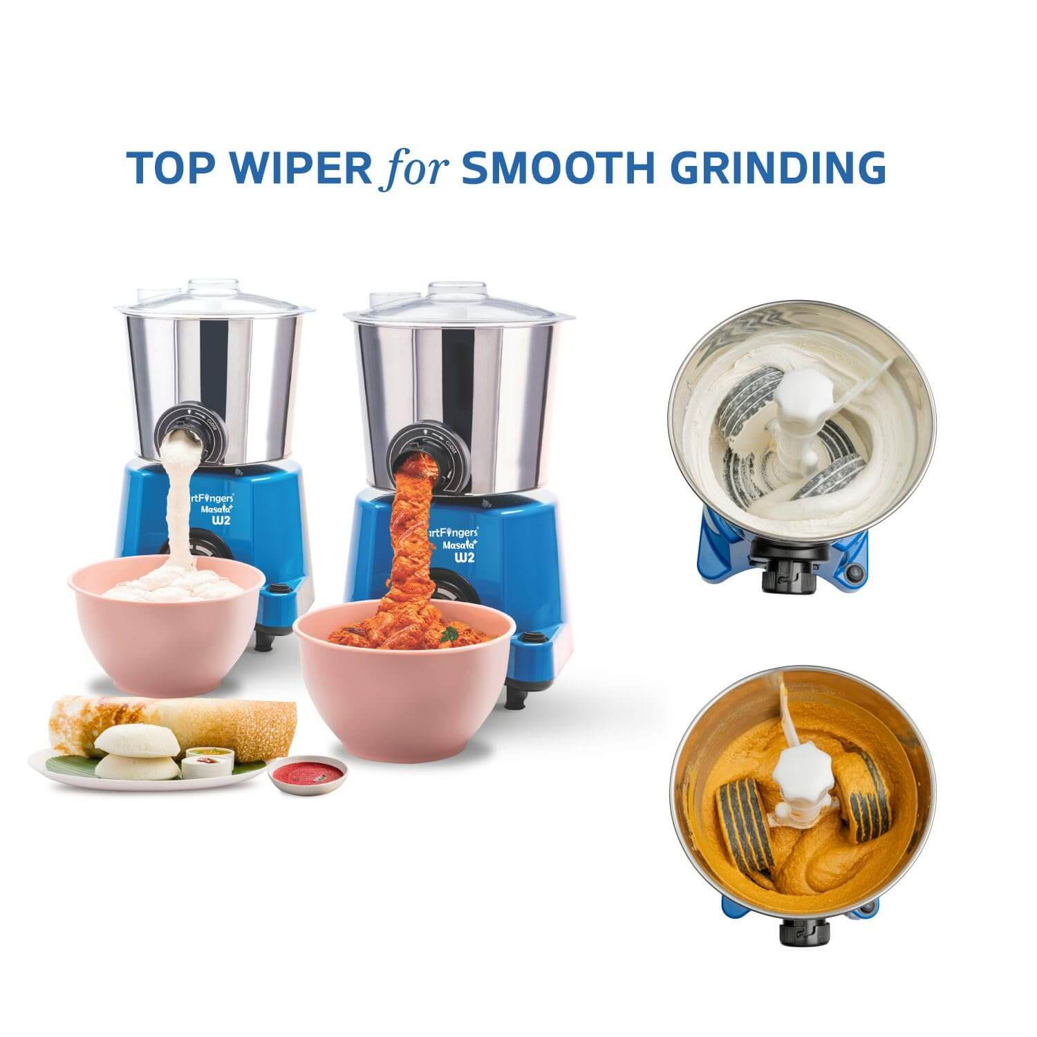 SmartFingers 2 liter wet grinder with overload protection and timer control