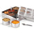 Kitchen Mart stainless steel 9-compartment masala box with transparent lid