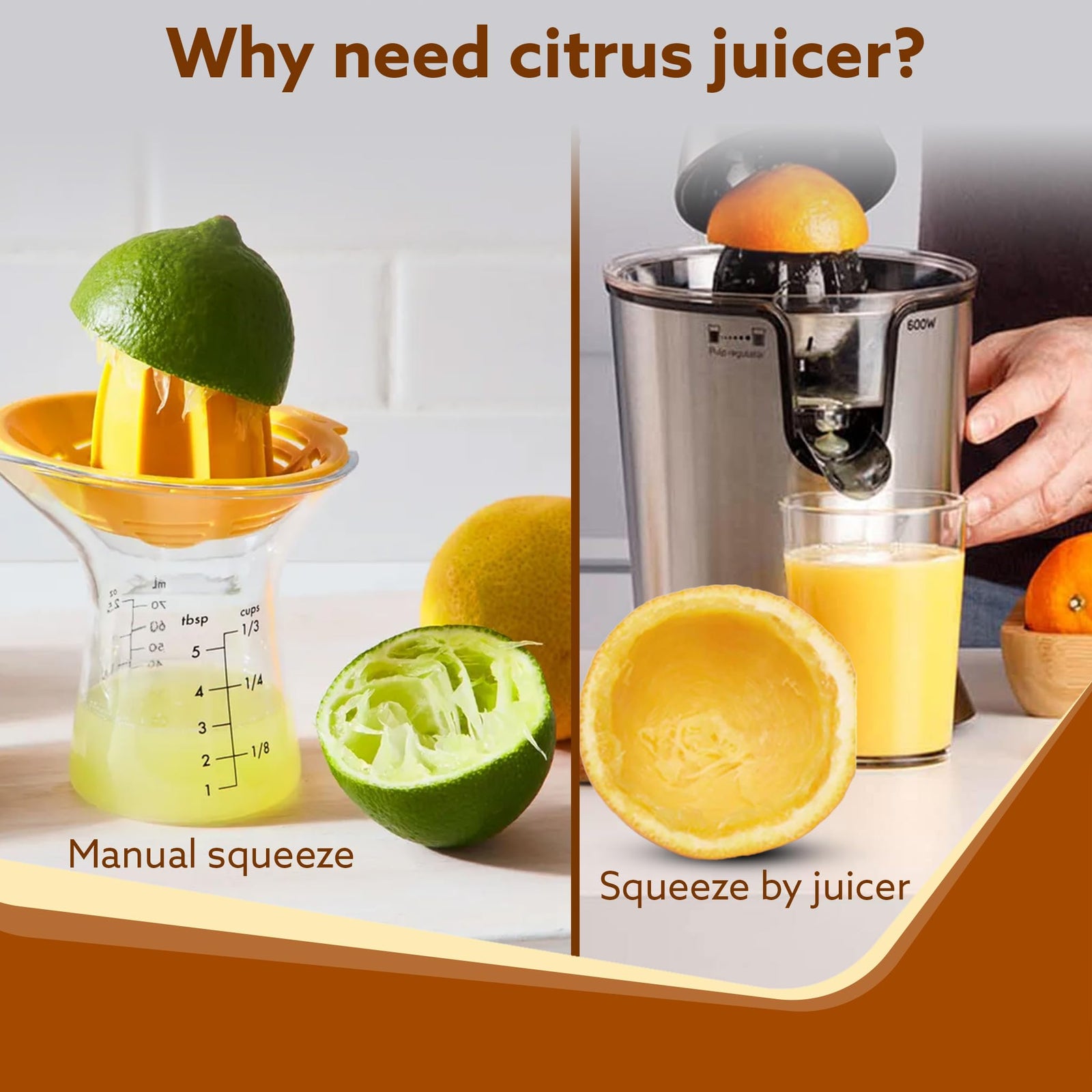 AGARO Regency Electric Citrus Juicer 350w Steel with Pulp Control