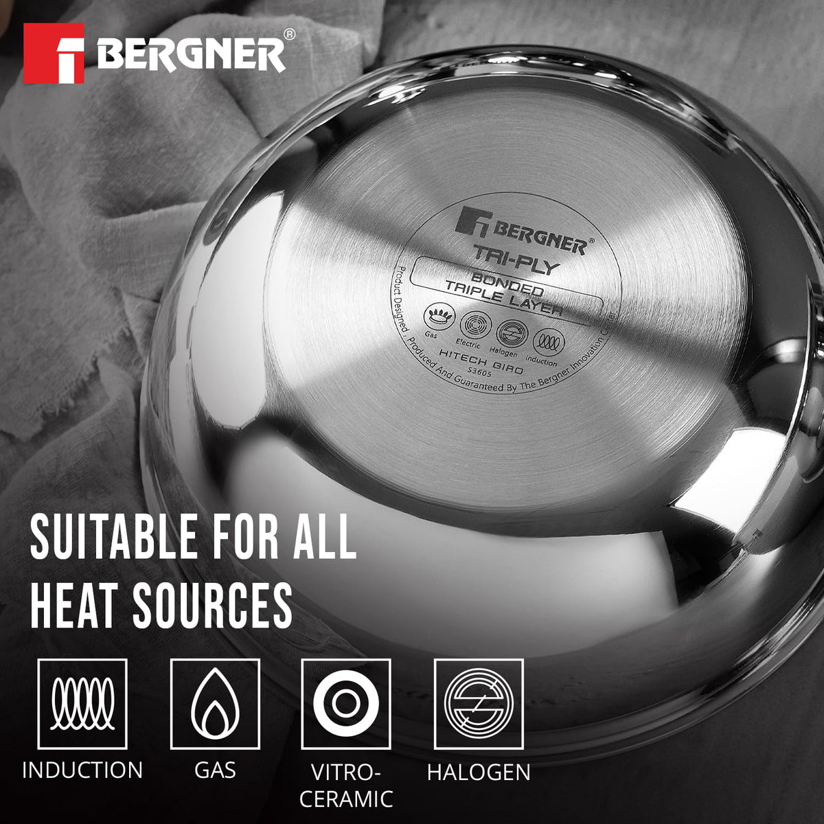 Bergner Tasla with Stay Cool Handle and Non-Stick Mesh Pattern