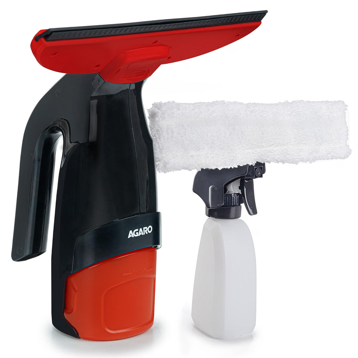 AGARO Delite electric glass vacuum cleaner in red and black with 28 cm suction blade