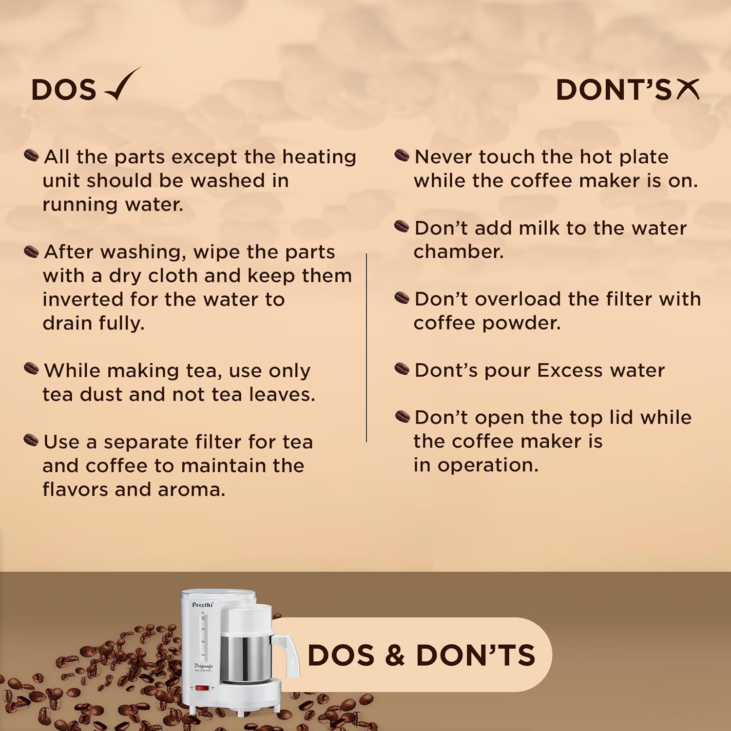 Preethi dripcafe coffee maker CM208 how to use