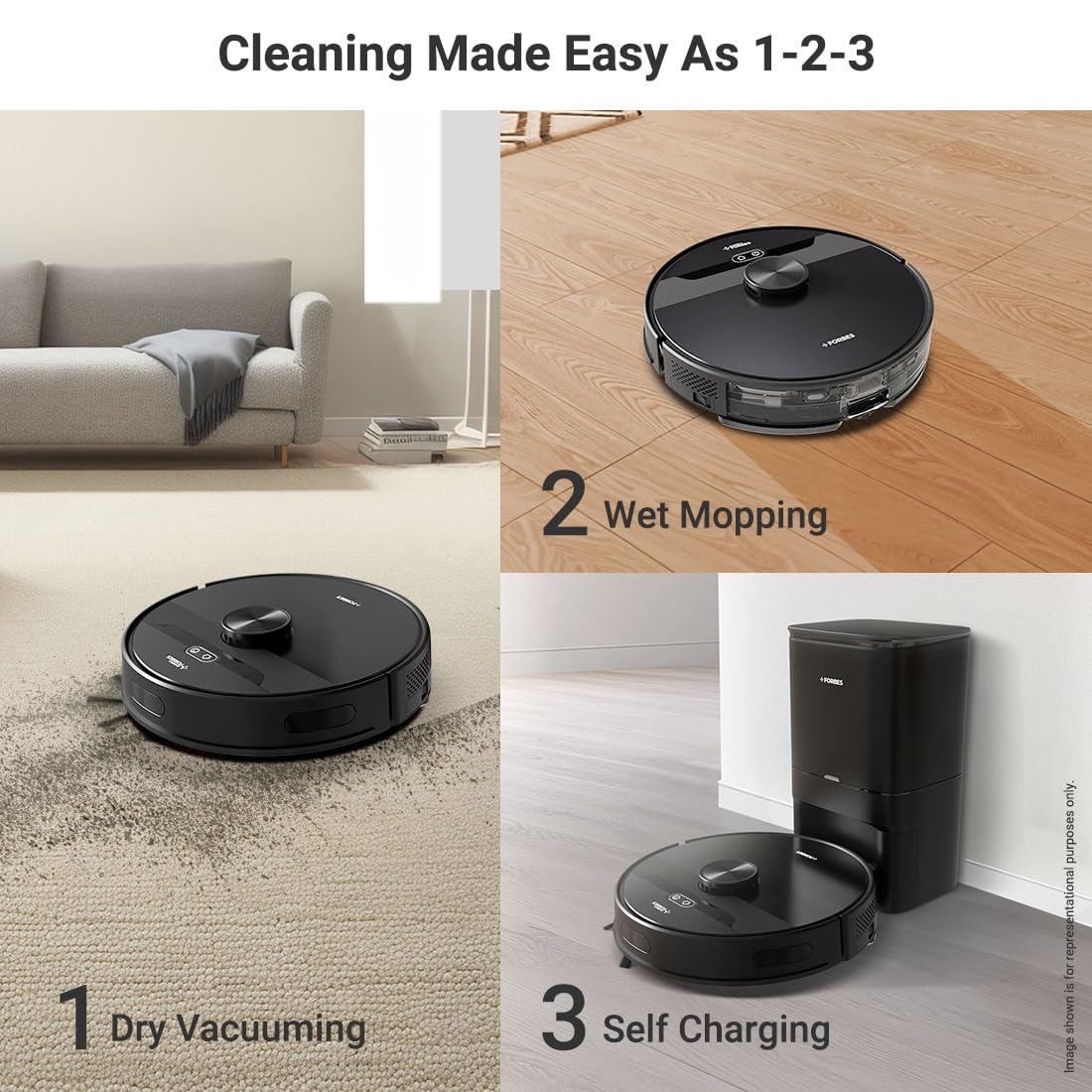 Eureka Forbes SmartClean with Auto Bin Robotic Vacuum Cleaner | 5000Pa, 65-Day Auto Bin