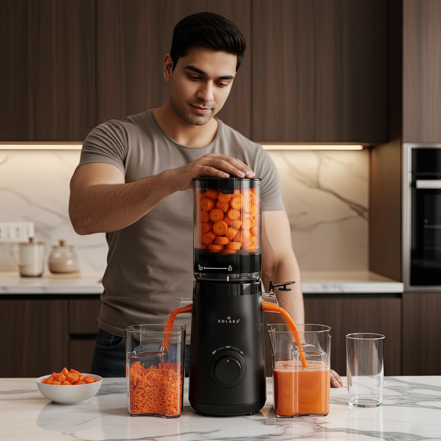 SOLARA copper motor slow juicer for leafy greens and hard vegetables
