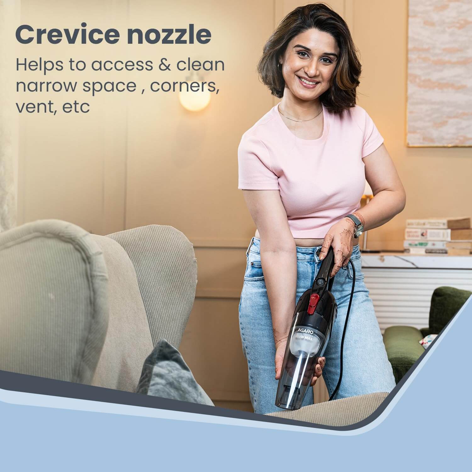 AGARO Regal 800W Handheld Vacuum Cleaner | 6.5kPa Suction | Black