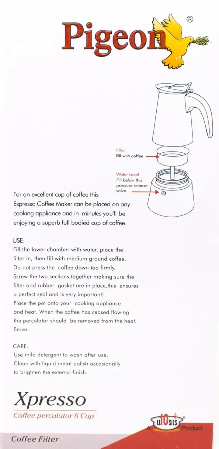 Pigeon Xpresso Stainless Steel Coffee Percolator - Xpresso (6 cups) (30 pcs) B2B