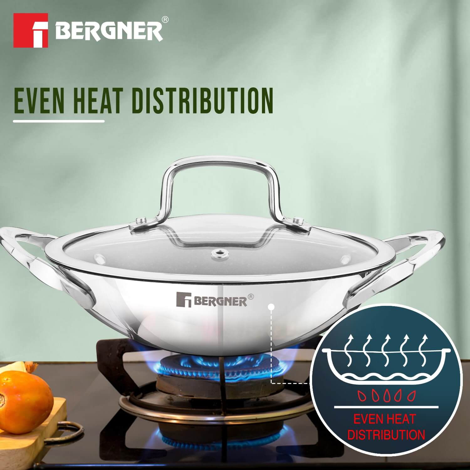 Traditional 21cm appachatti for South Indian cooking with glass lid