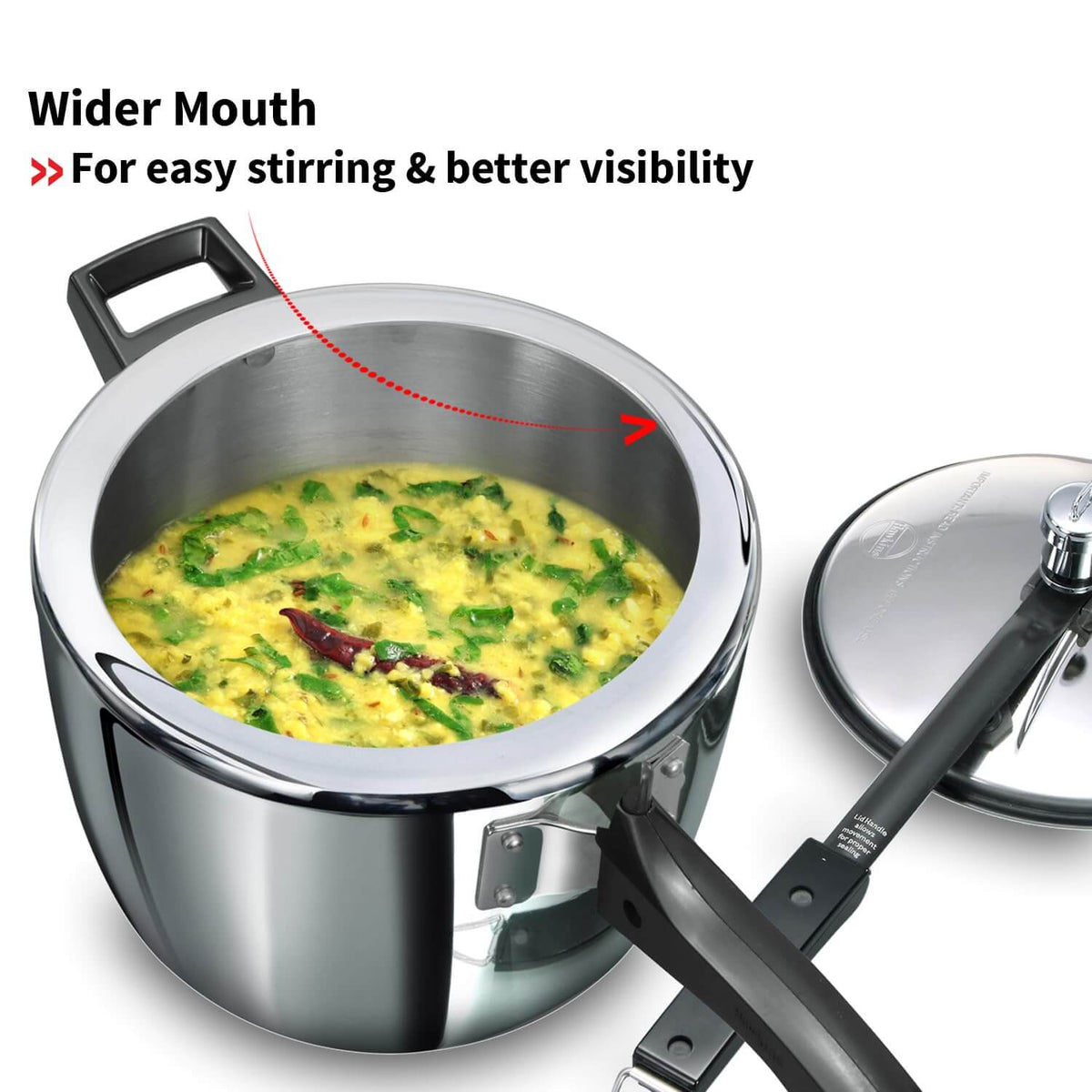 Hawkins Triply Stainless Steel Pressure Cooker - Inner Lid, Induction Compatible with 3mm Extra-Thick Base