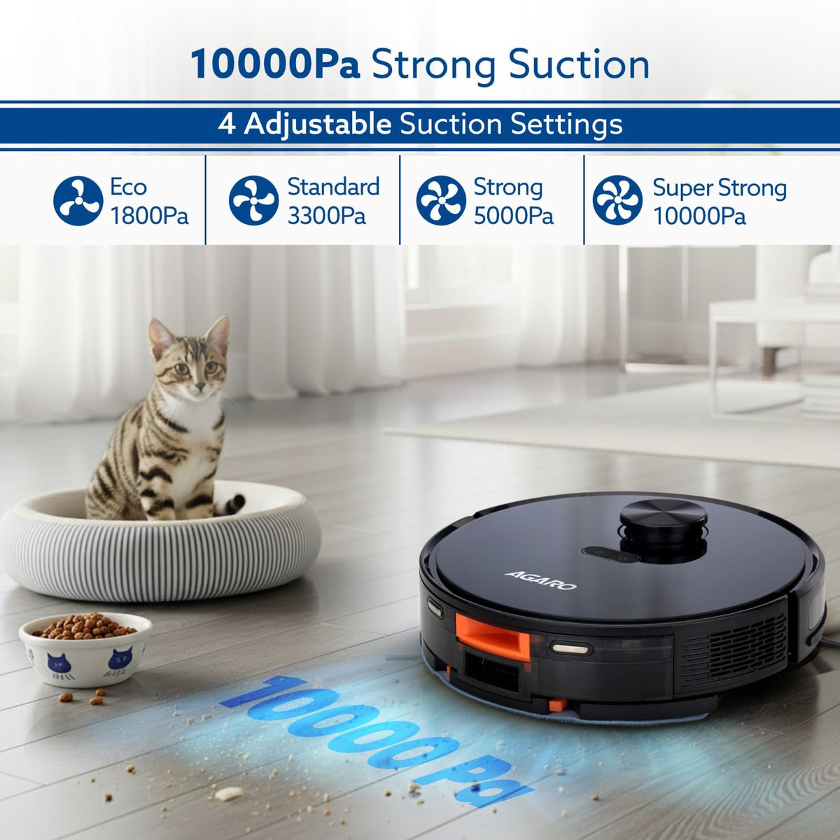 AGARO Imperial Robotic Vacuum and Wet Mop with LiDAR Navigation and Smart App Control