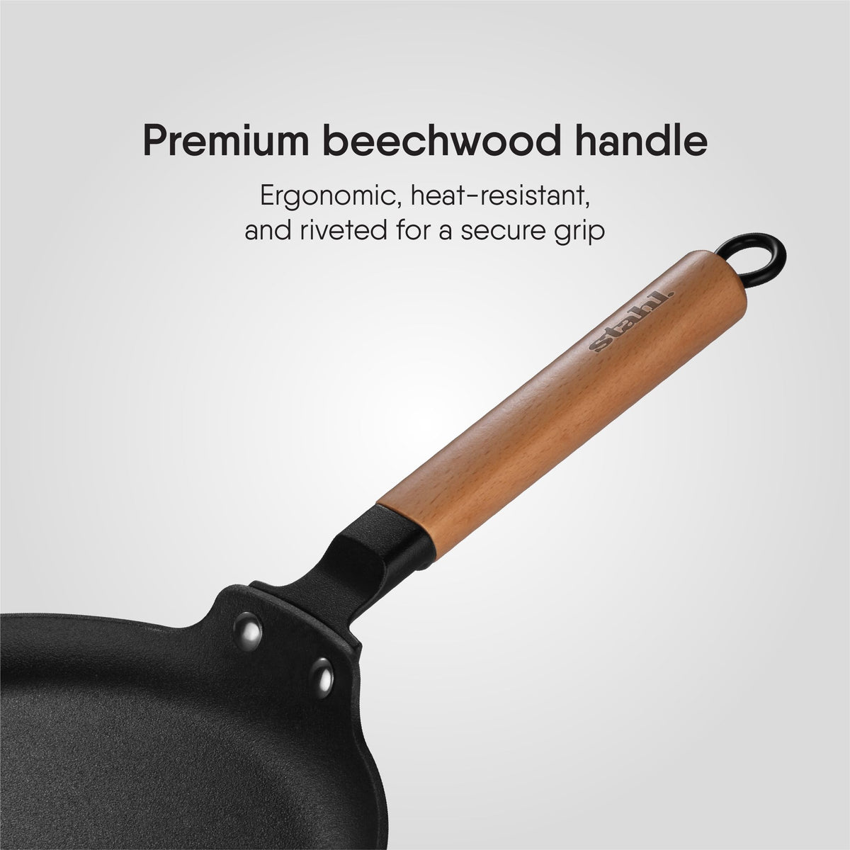 Stahl Blacksmith Cast Iron Dosa Tawa | Pre-Seasoned Induction Pan