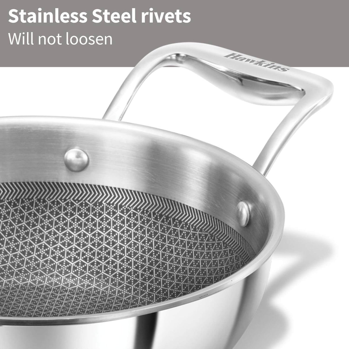 Premium Triply Stainless Steel Kadhai by Hawkins - PFOA-Free Nonstick Coating