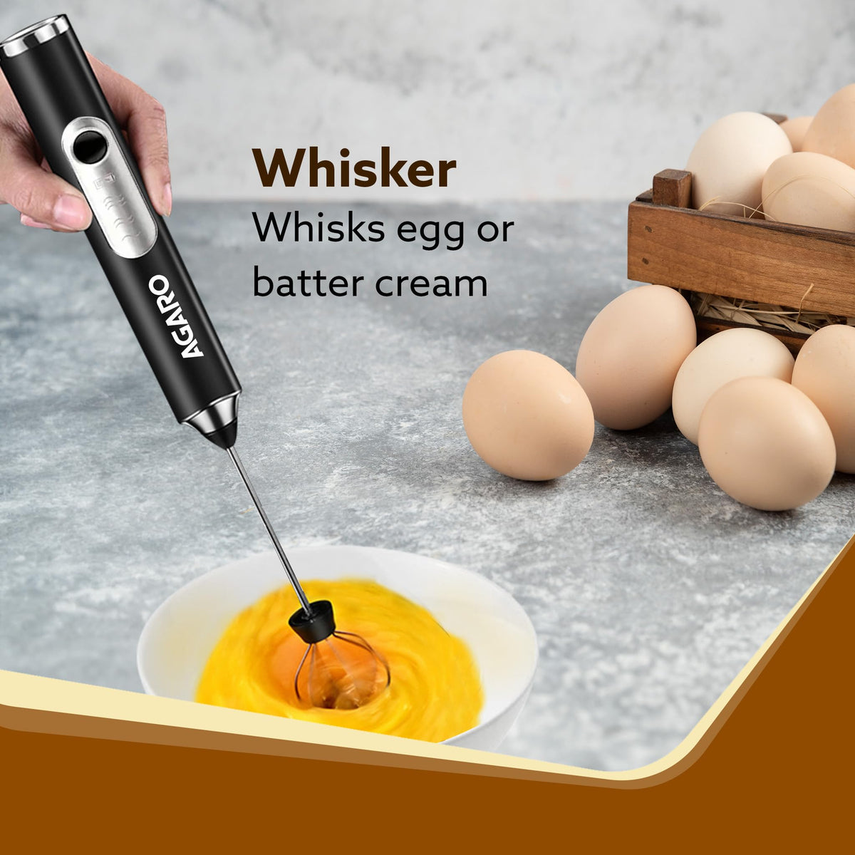 Portable and silent design of the AGARO Royal Milk Frother for daily use