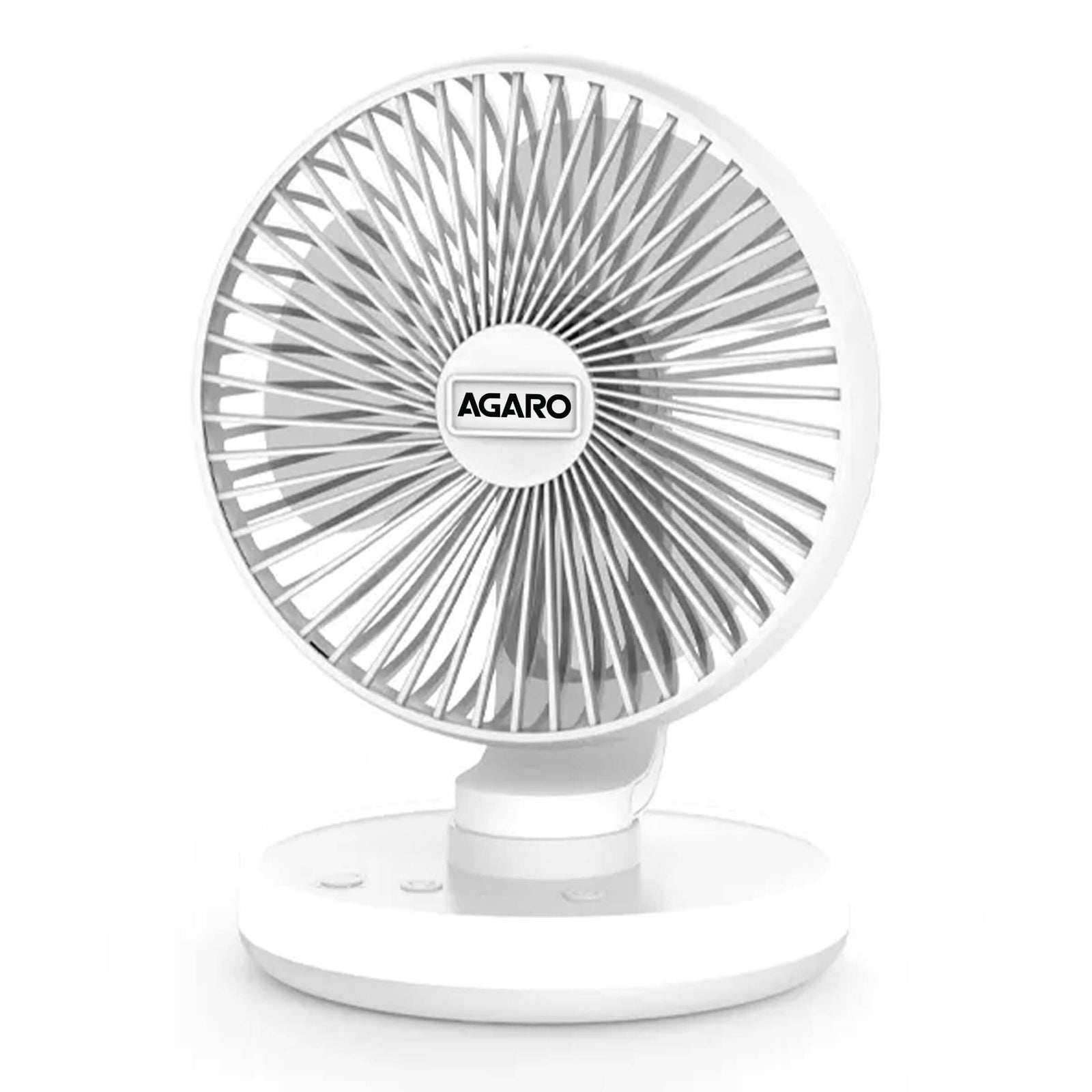 AGARO Alpha Mini 4-inch portable fan with built-in reading light and USB rechargeable battery