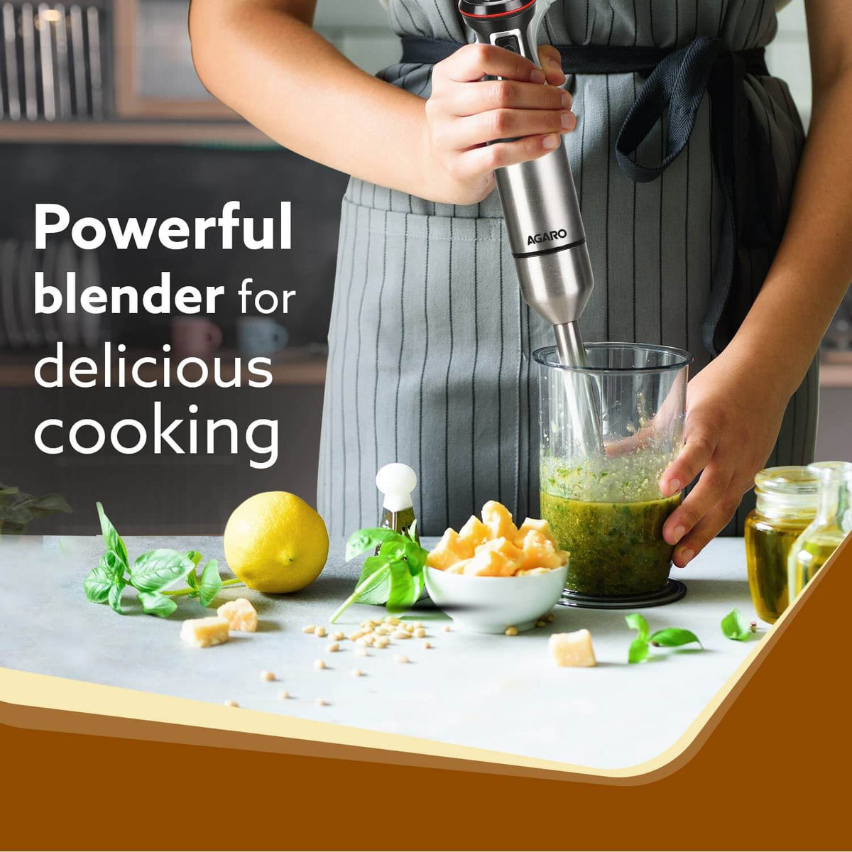  AGARO Hand Blender with 5-level speed control and turbo function