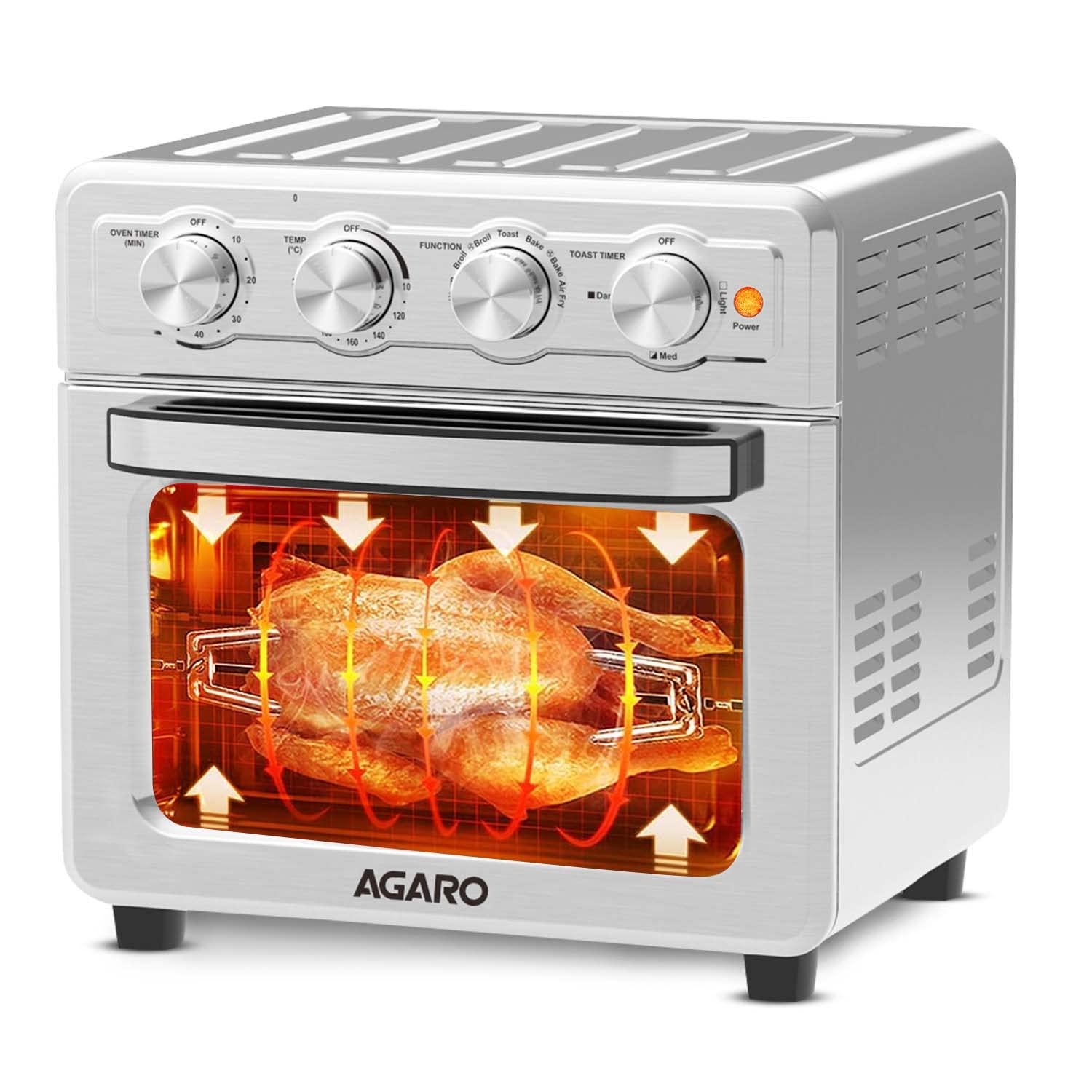 AGARO Regal 23L Air Fryer Convection Oven with Rotisserie, 1800W, 7 Presets