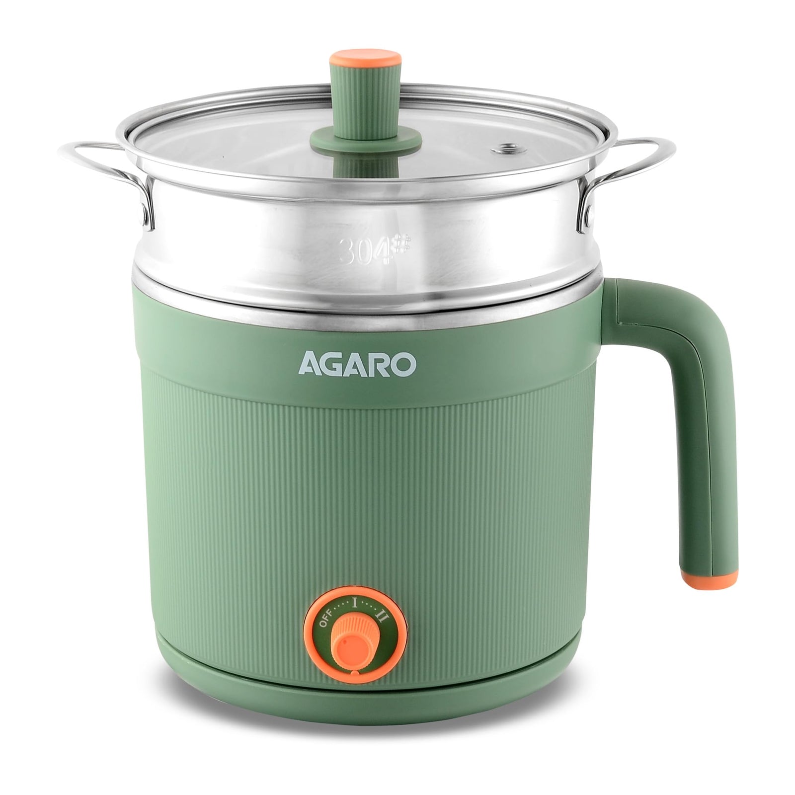 AGARO Regency Multi Cook Kettle With Steamer, 1.2L Inner Pot 600watts