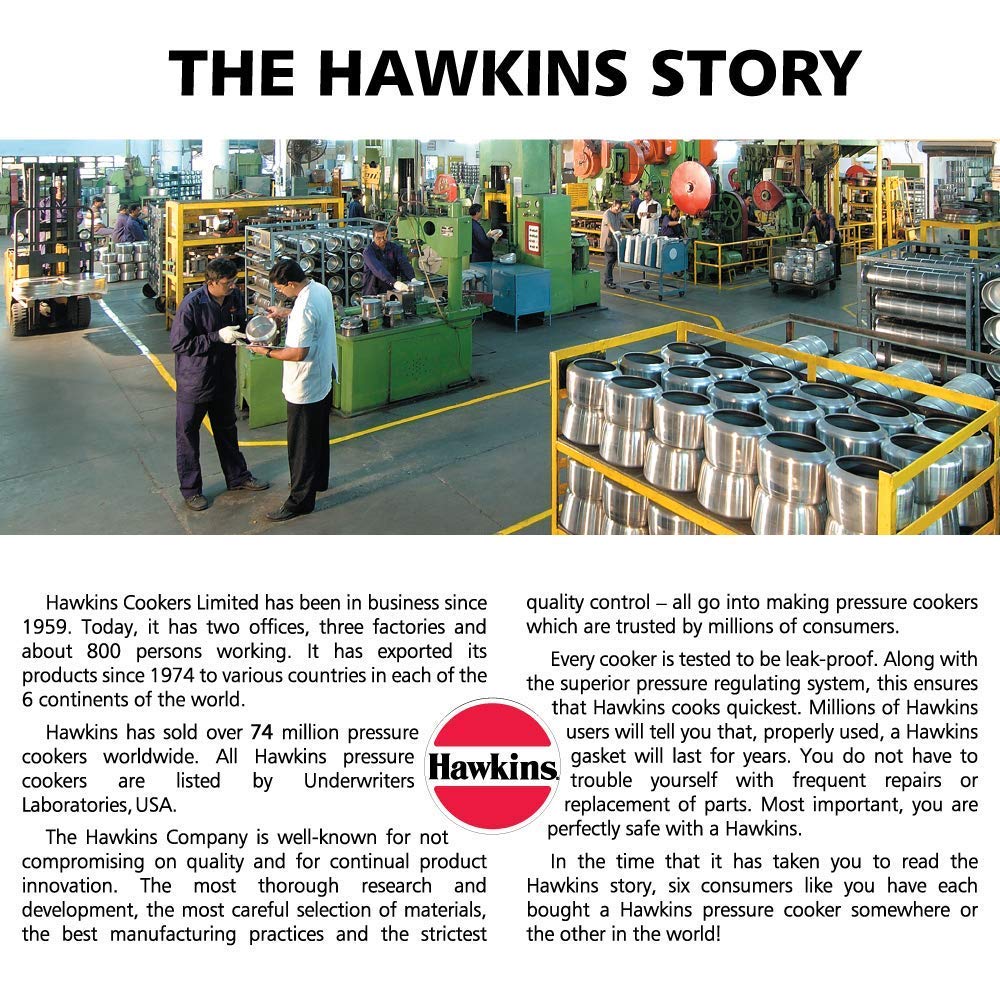 Hawkins Pressure Cooker, Stainless Steel Inner Lid Cooker