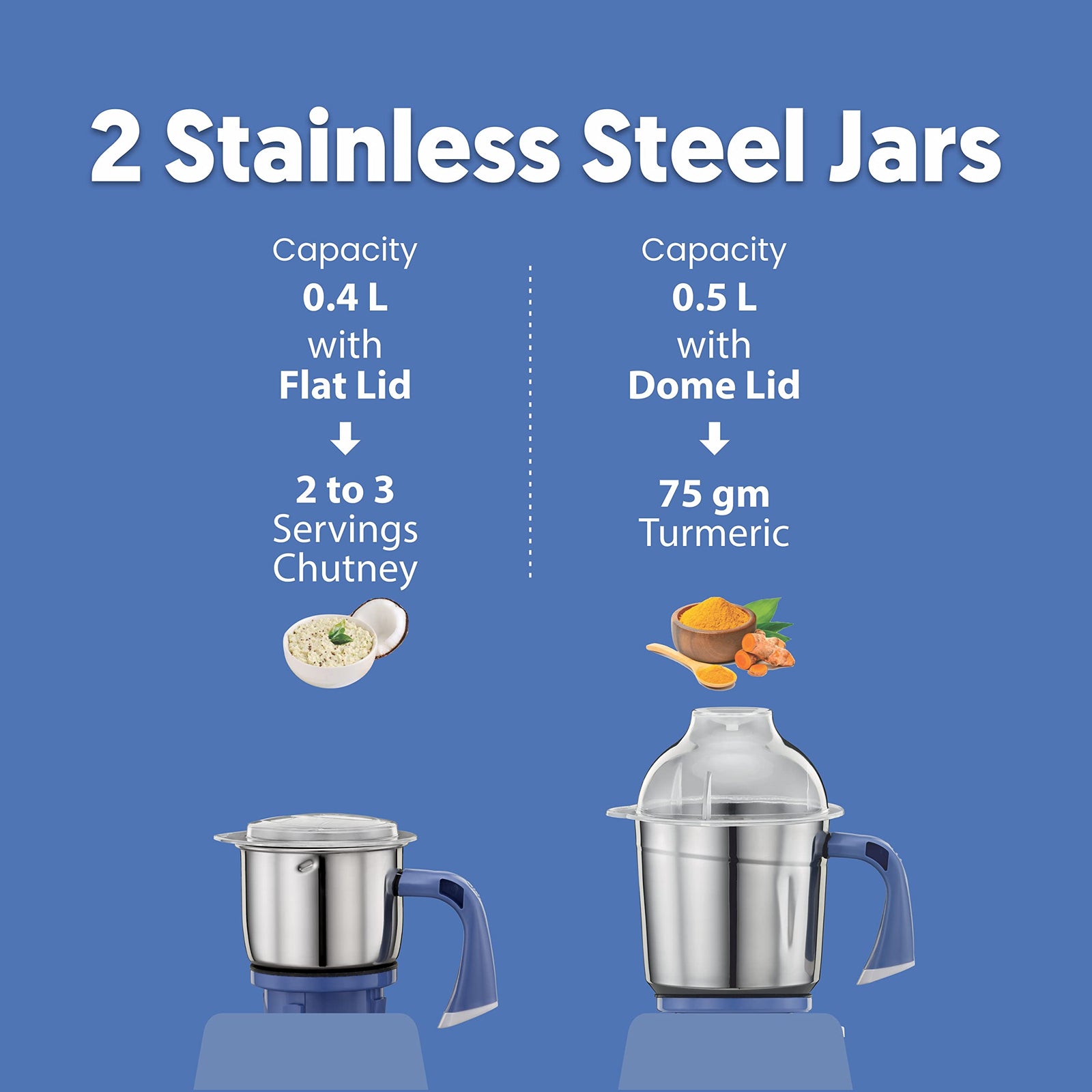 Preethi Blue Leaf Platinum Select Juicer Mixer Grinder for Kitchen|750 Watt Mixie, 3 Jars| 2 Yr Product Gurantee & Lifelong Free ServiceBlue (MG 226)