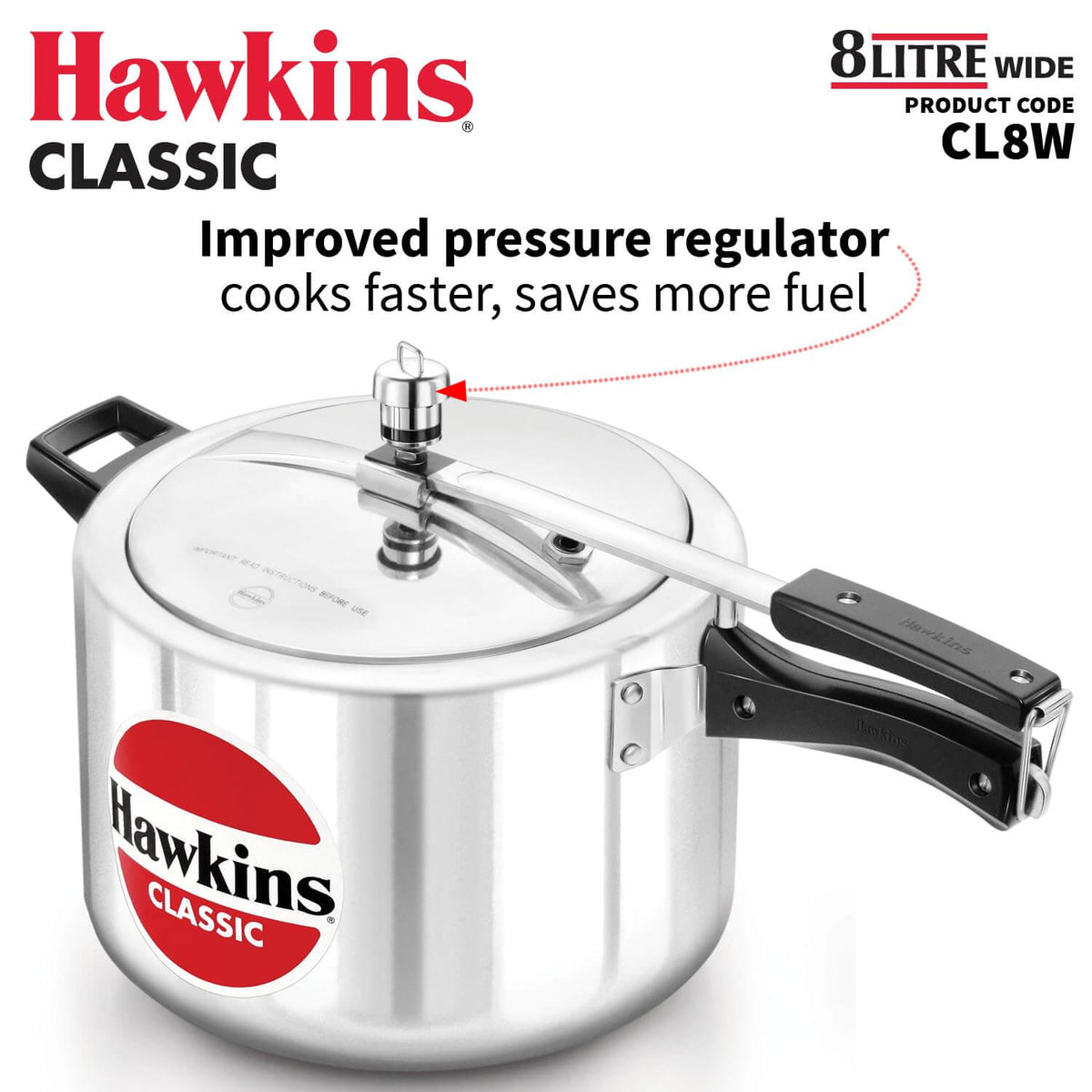 Hawkins Classic 8L Pressure Cooker pressure regulator