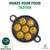 Traditional non-stick cast iron appe pan showing all 7 perfectly sized cooking wells