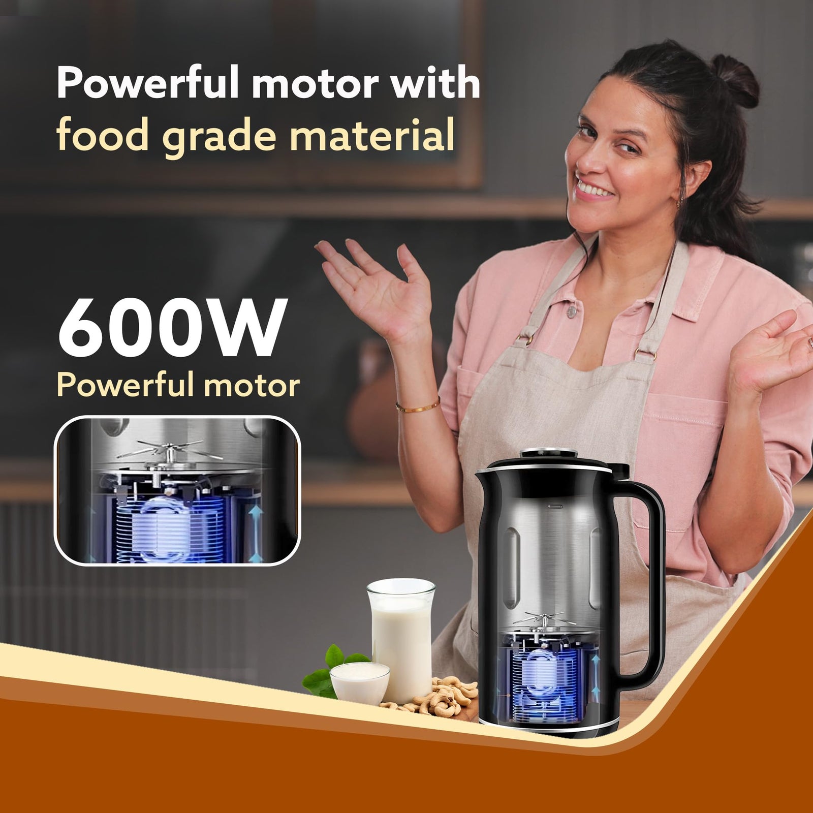 Function buttons of AGARO Nut Milk Maker for Soyamilk, Juice, and more