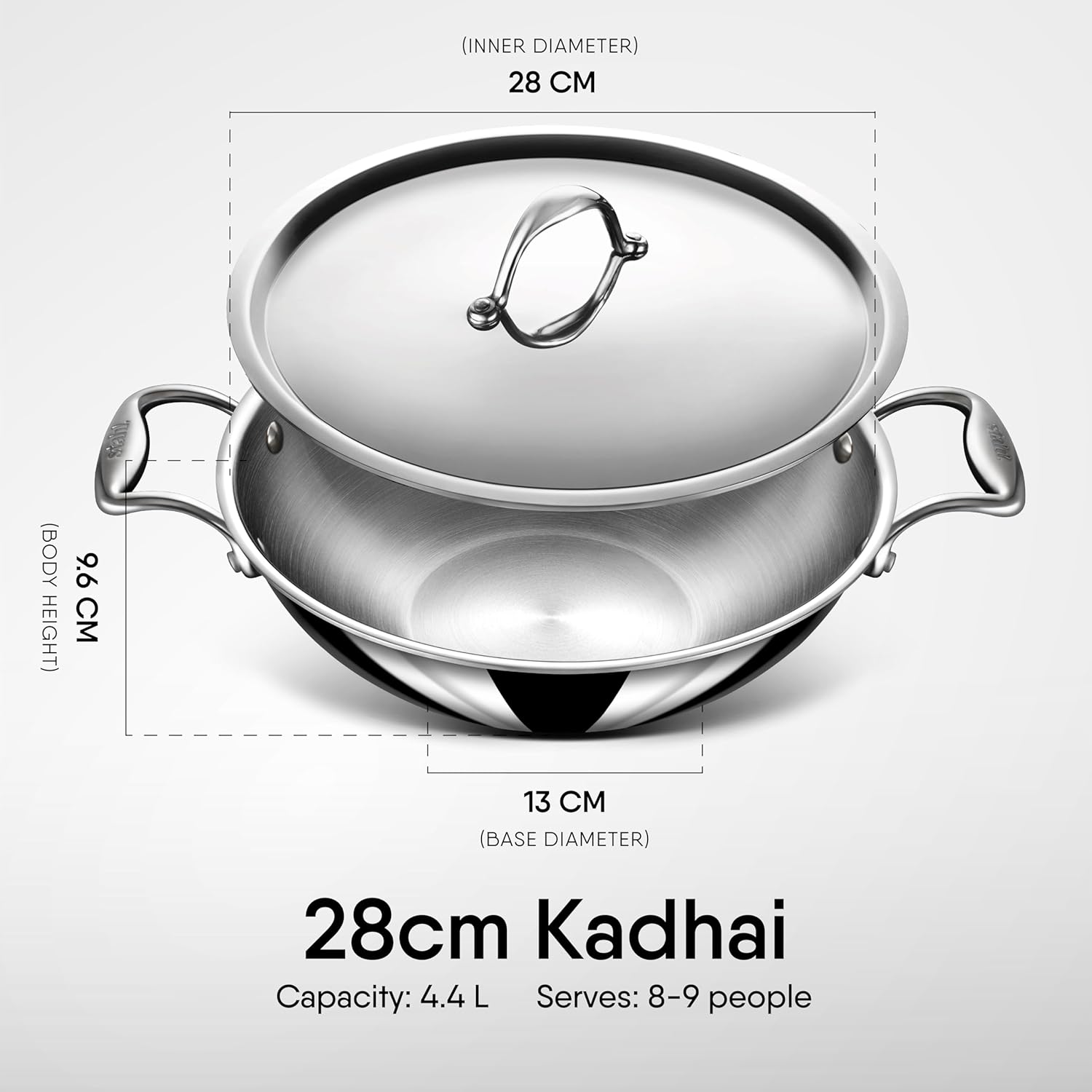 Stahl Stainless Steel Triply Artisan Kadhai