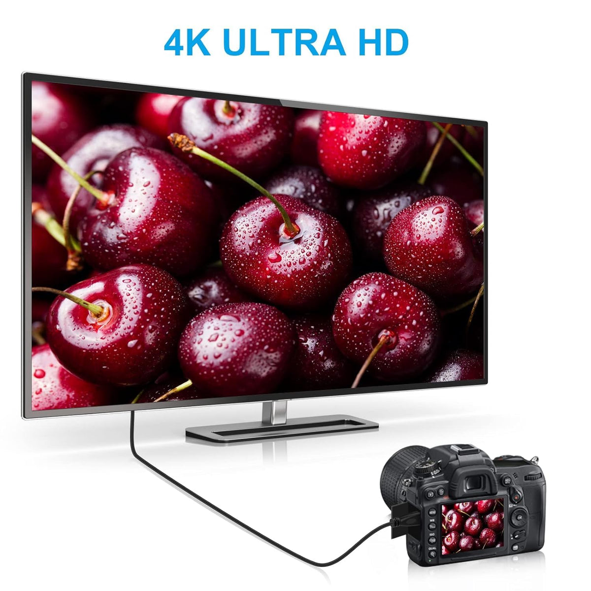 XIKKART Mini HDMI To HDMI Cable | 1.5 Meter | High Speed 4K Cable, (NOT MICRO USB/MICRO HDMI) | Male To Male | Compatible For Monitor, Tablet, Laptop, Television, Projector, Hdtv, Dslr, Camera