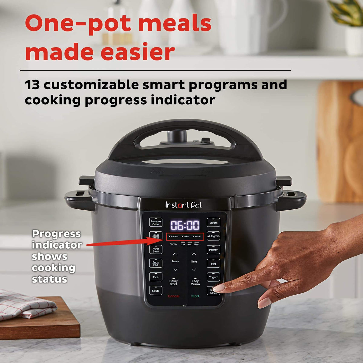 Family meal prepared using Instant Pot RIO Multi-Cooker.
