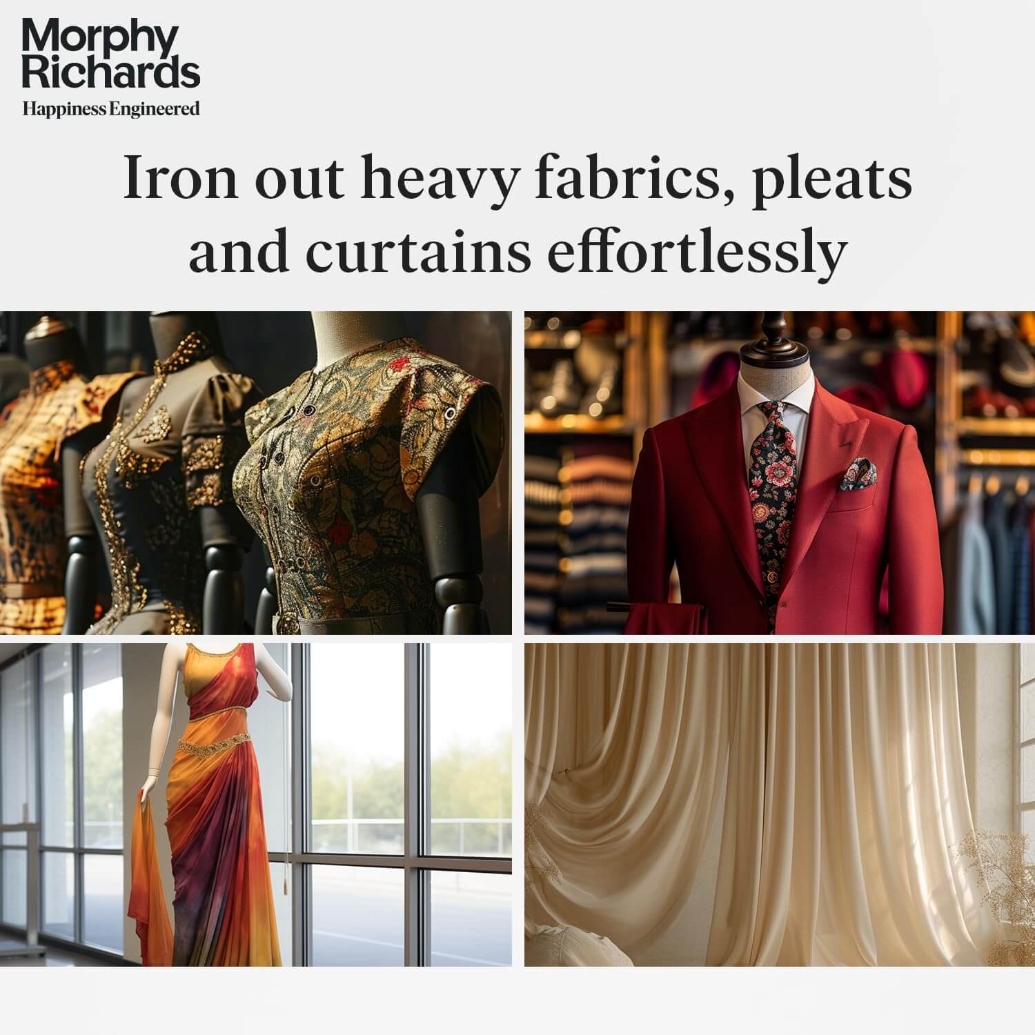 Morphy Richards professional clothing steamer with 3 steam modes and ergonomic steam head