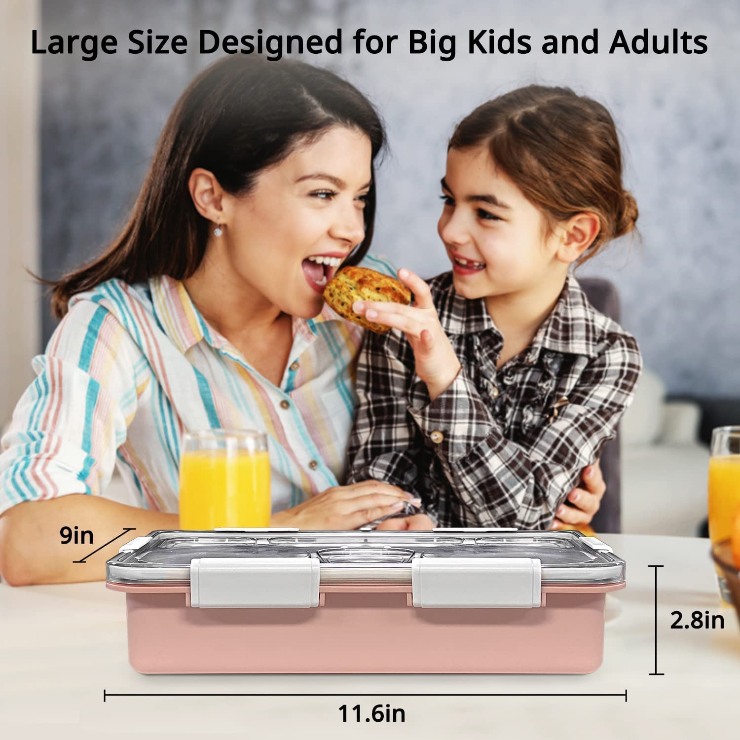 Lunch Box Compartment Stainless Steel with Spoon, for School, Lunch Box for Kids, Lunch Box for School & Office with a Fork, a Spoon and a Pair of Chopsticks