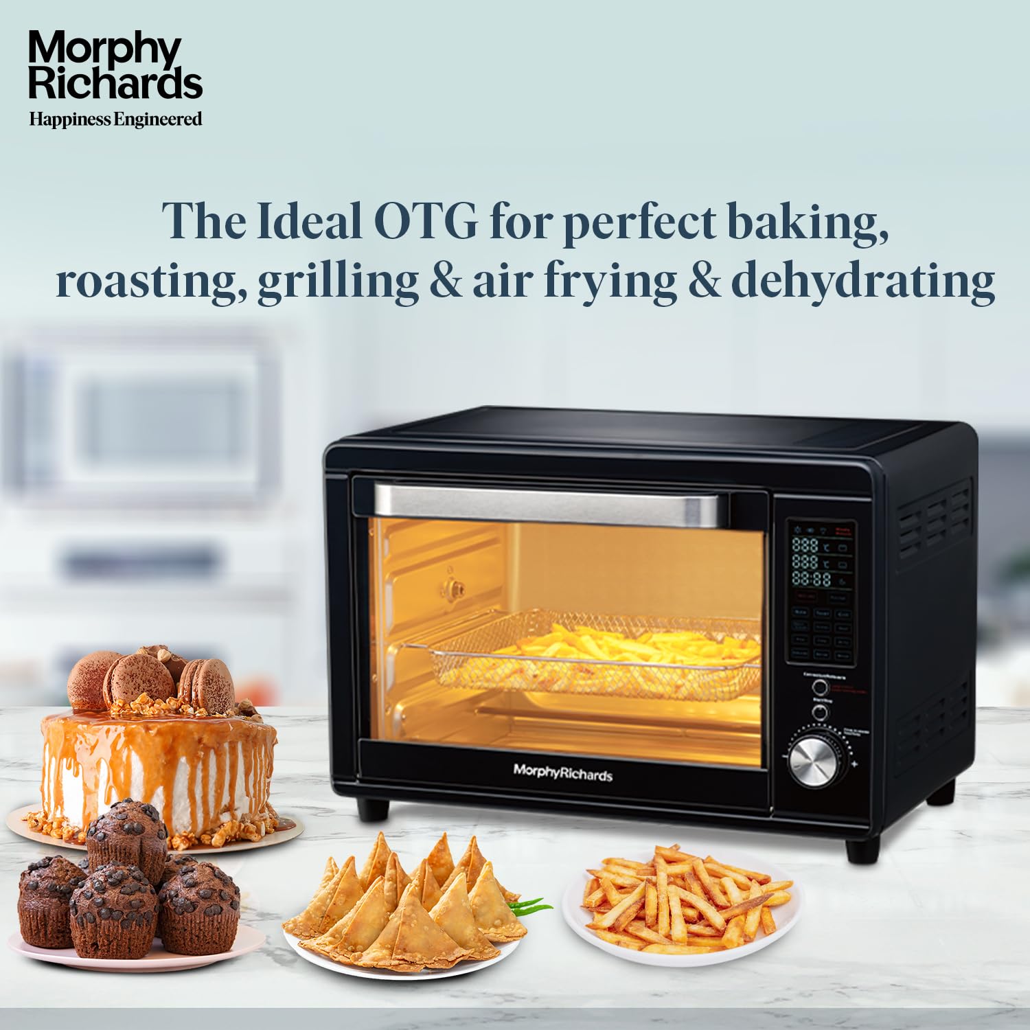 Morphy Richards 29L Digital OTG Oven | 13 Preset Menu | air Fryer, Dehydrator & Rotisserie | 2000W Deep Blue (29RCAD DIGI)