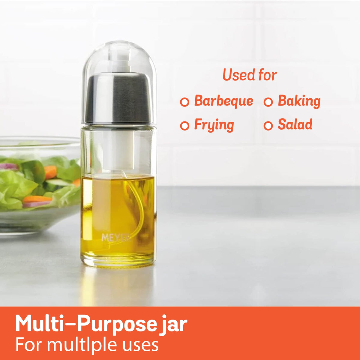 Meyer Kitchen Hacks Oil Mister / Oil Sprayer, 170ml – Refillable, Toxin-Free Oil Dispenser for Healthy Cooking