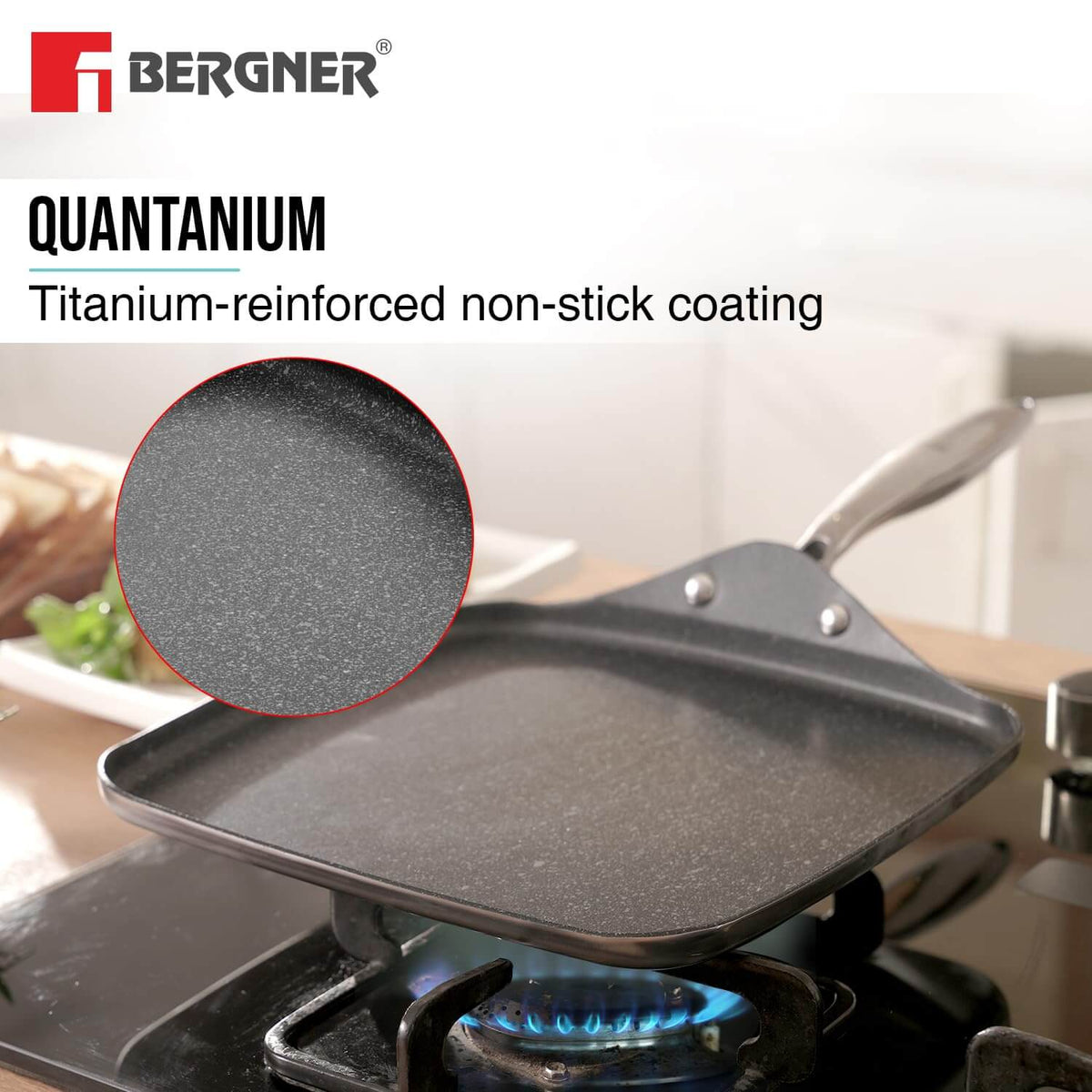 Square 27cm Multi-Purpose Tawa for Dosas and Chapatis by BERGNER