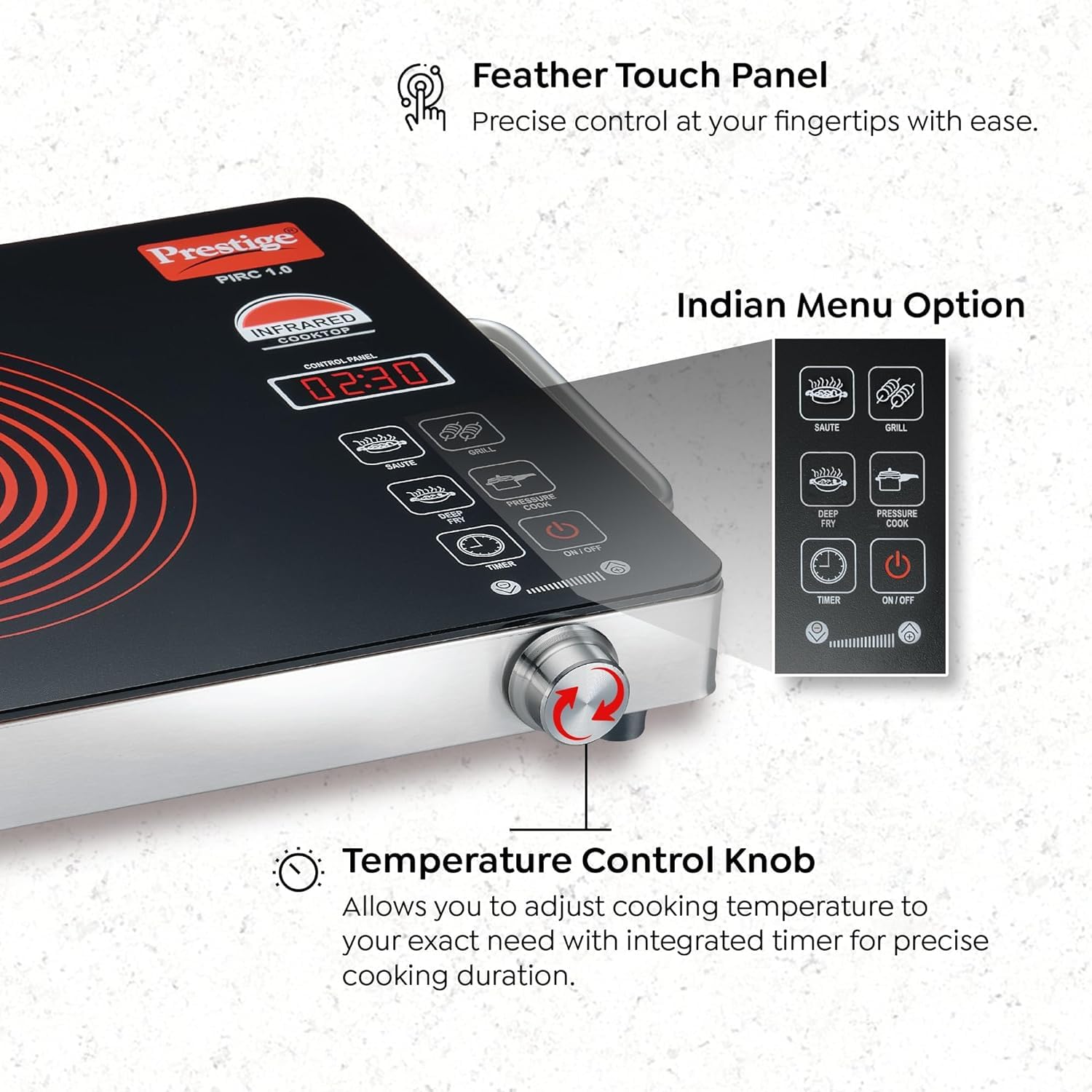 Prestige Infrared Cooktop Compatible with All Flat-Base Cookware