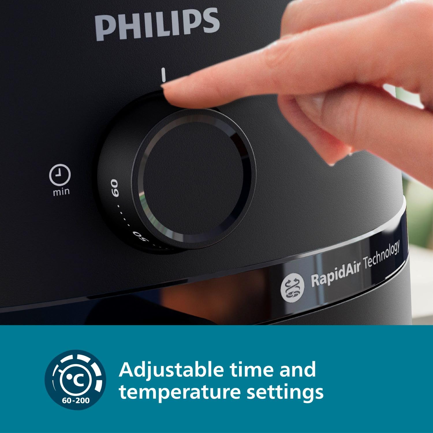 Close-up of Philips Air Fryer NA120/00 display and controls.
