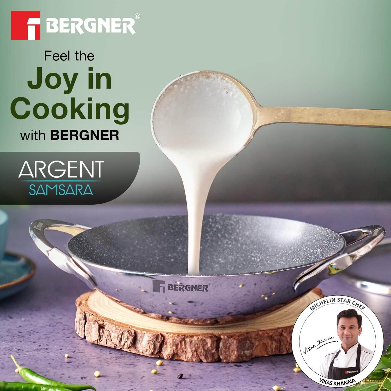 Bergner Appachetty in use cooking traditional appams showing the even heat distribution properties