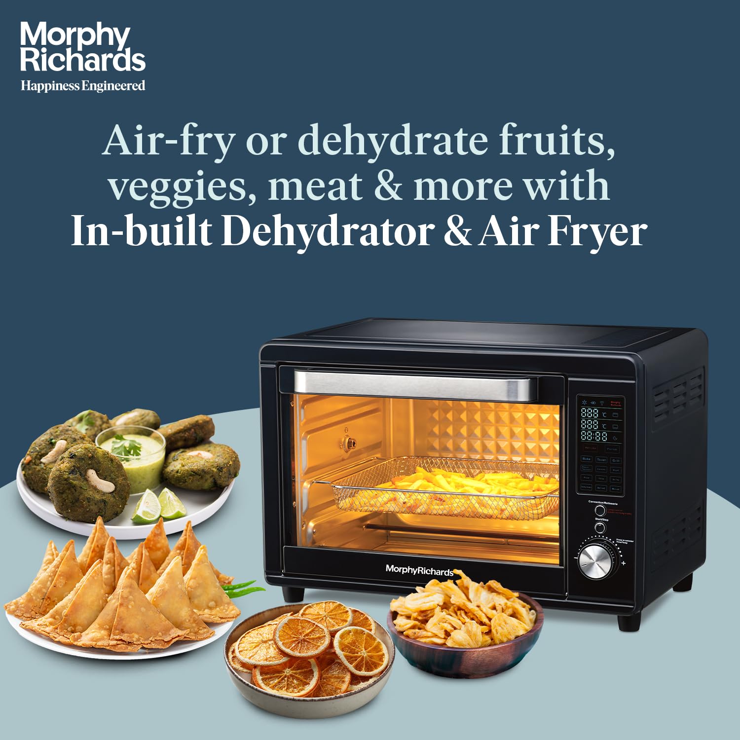 Morphy Richards 40 Litre Digital OTG Oven - Air Fryer, Rotisserie, Dehydrator, 13 Preset Menus (40RCAD DIGI)