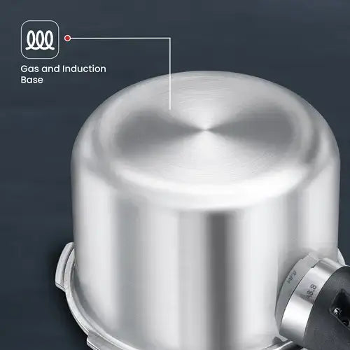 Prestige Svachh Triply Induction Base Outer Lid Pressure Cooker - Deep Lid, Spillage Control, 5-Year Warranty