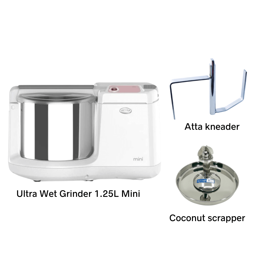 Elgi Ultra Mini Table Top Wet Grinder with stainless steel drum and attachments
