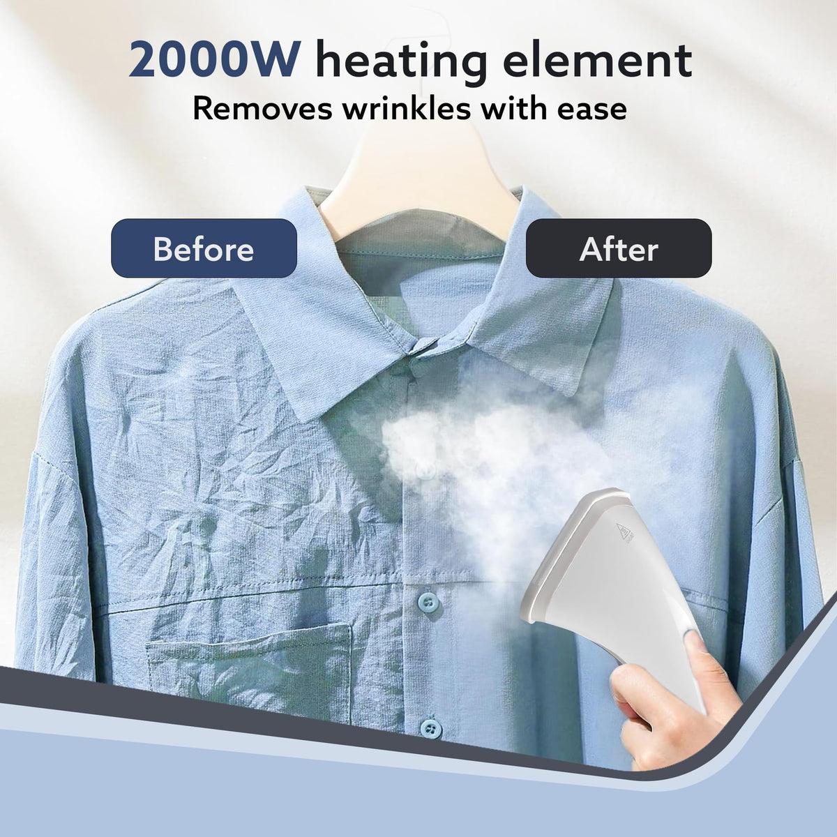 AGARO Grand 2000W Standing Garment Steamer with Adjustable Iron Board, 1.8L Water Tank, Fast Steaming - White