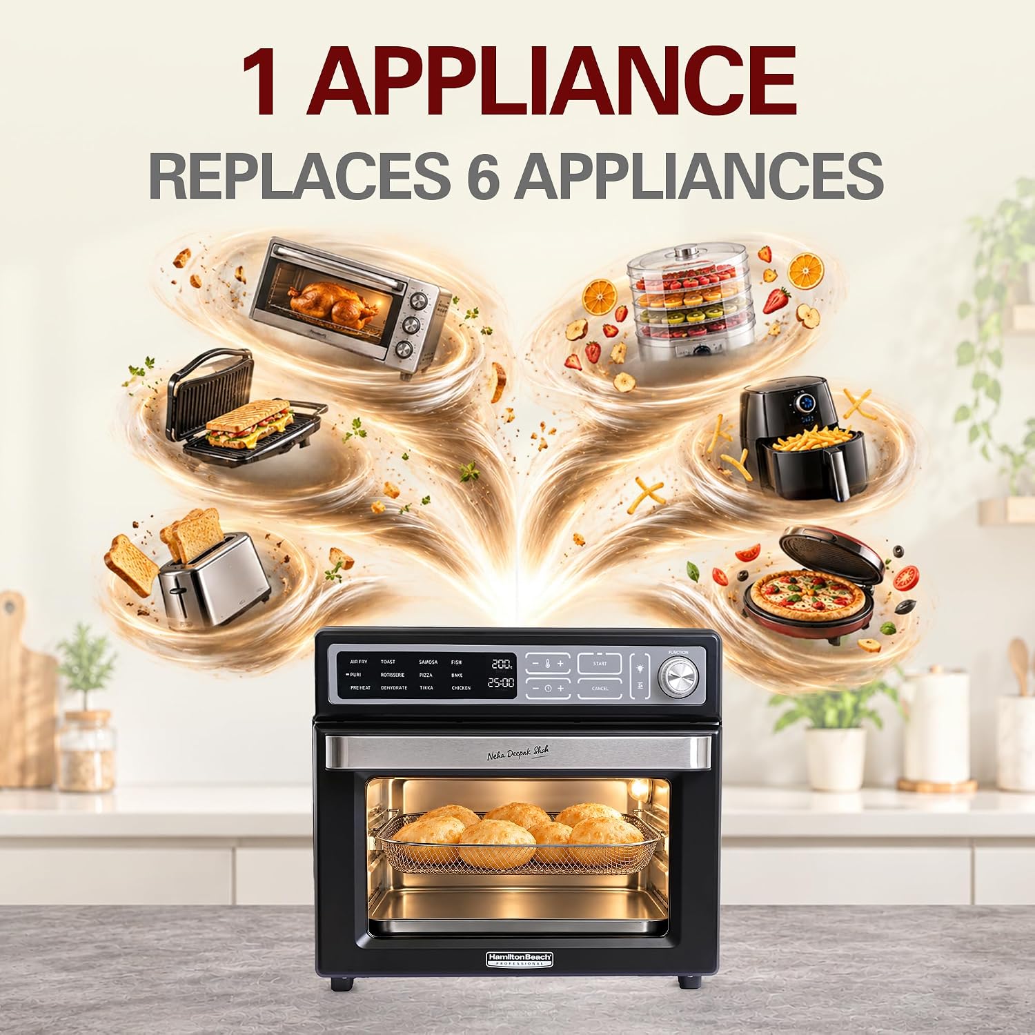 Hamilton Beach 6-in-1 air fryer oven replaces six kitchen appliances