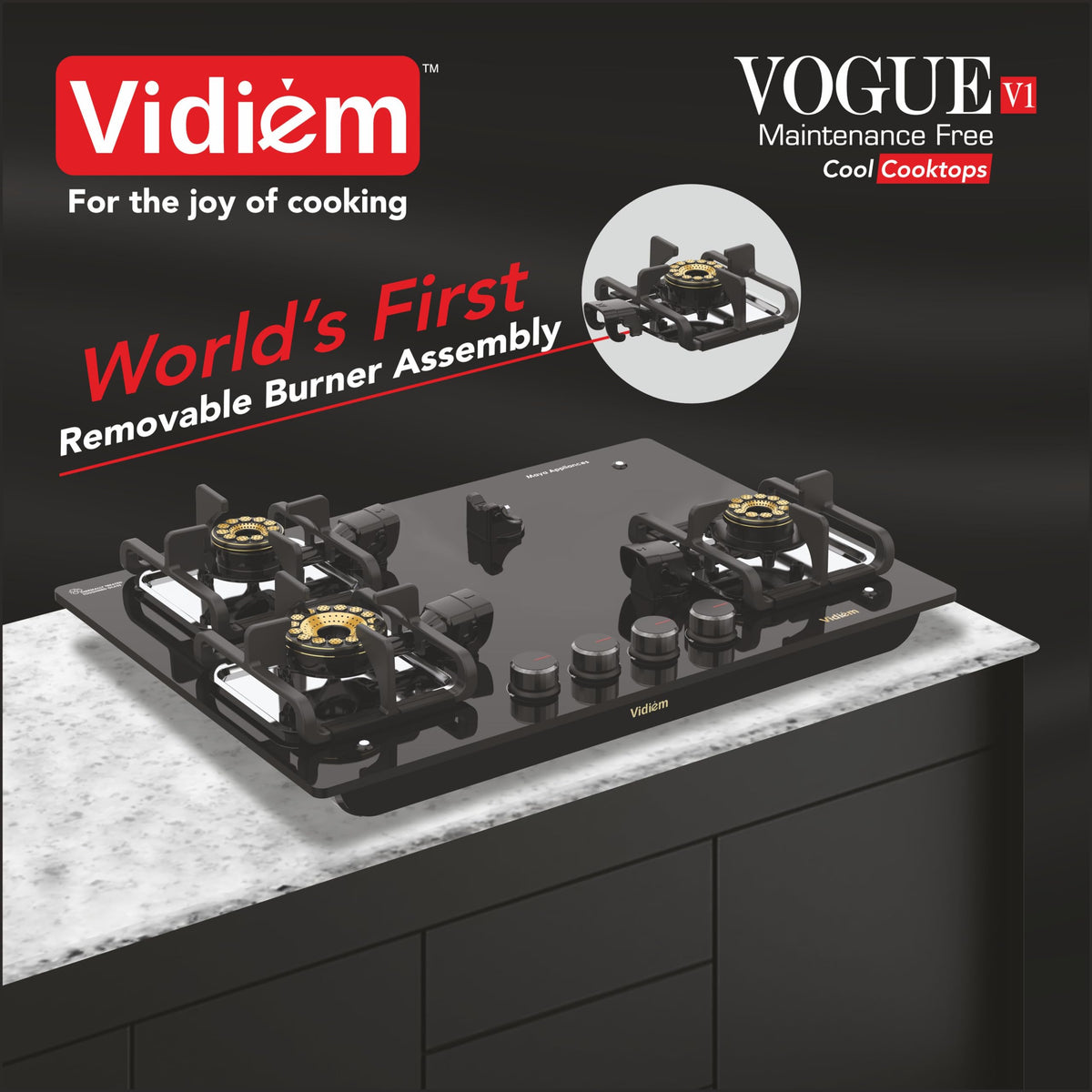 Low-Height Design of Vidiem Vogue V1 Cooktop/Hob