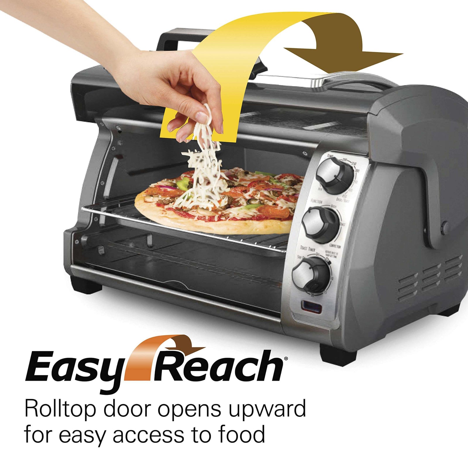 Hamilton Beach Air Fryer with OTG, 16L 6-in-1 Multi-Function Oven, 1400W Stainless Steel, Sure-Crisp Technology