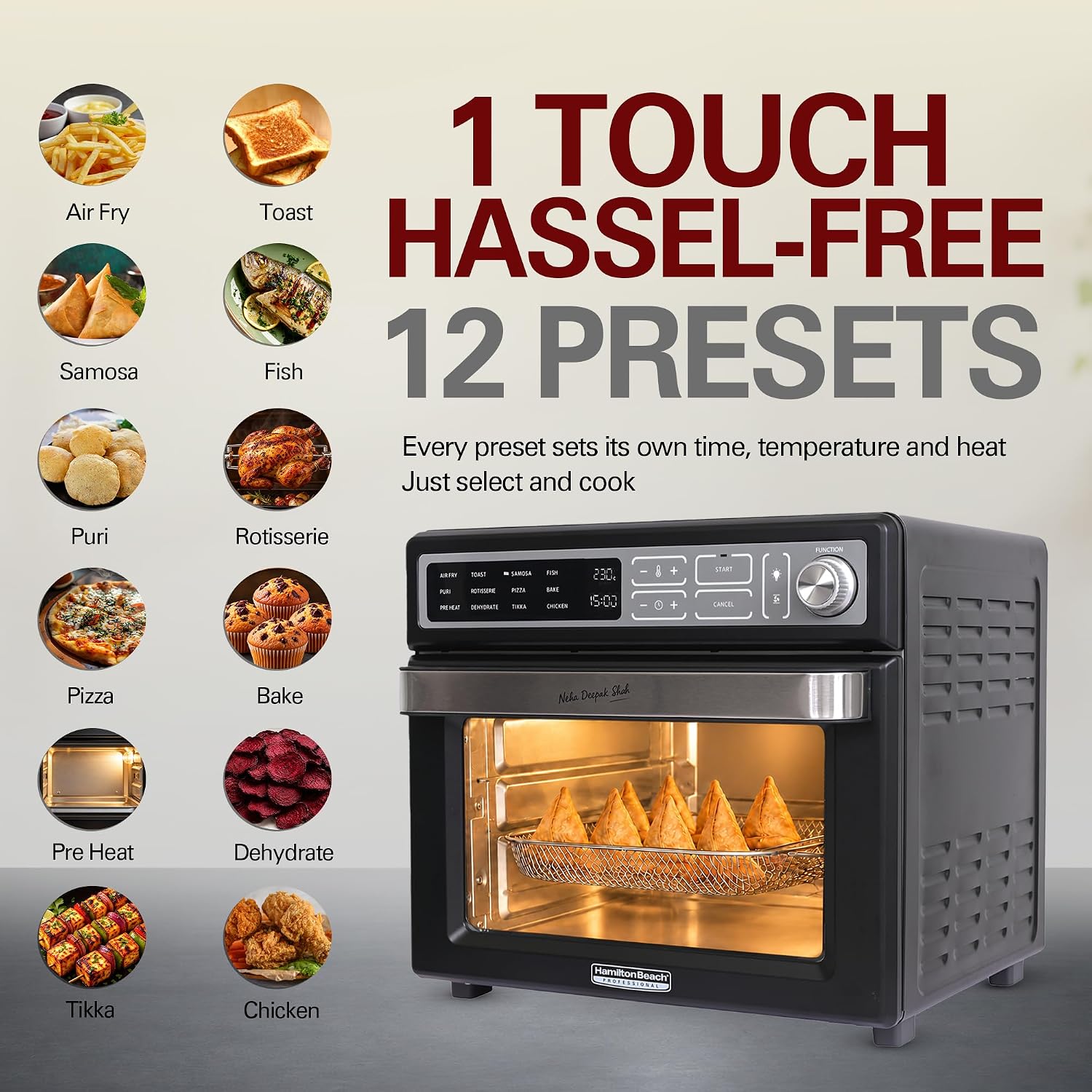 Hamilton Beach air fryer oven 12 one-touch presets