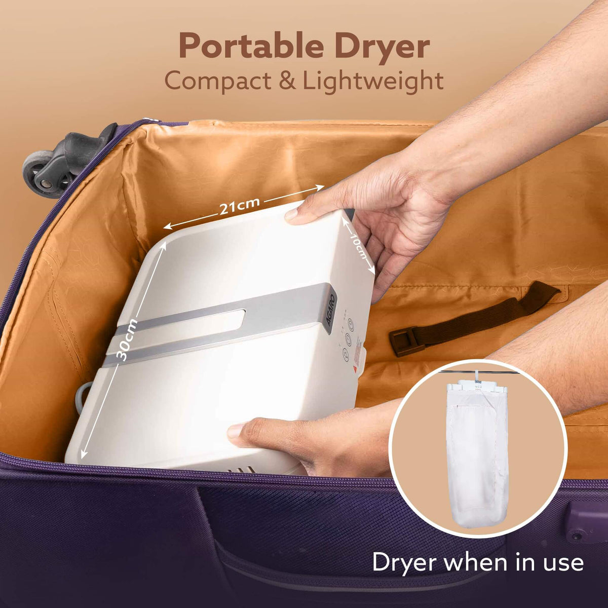 AGARO 103L portable dryer perfect for apartments and travel use