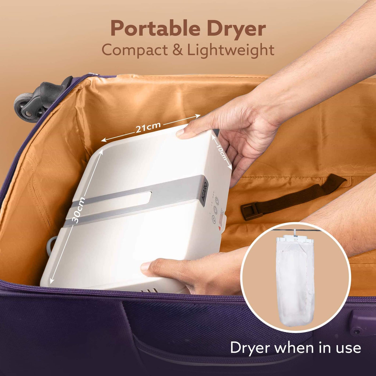 AGARO 103L portable dryer perfect for apartments and travel use